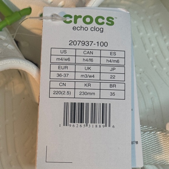 Crocs Echo Clog White | Chunky Platform Comfort Clogs | Unisex M4/W6 | NWT - Picture 4 of 10